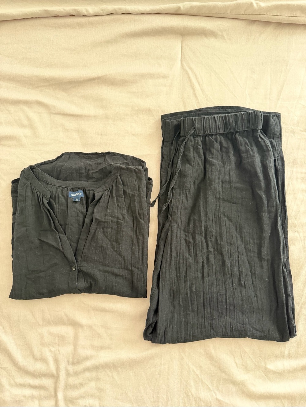 GAP Women's Black Wide-Leg Lounge Set